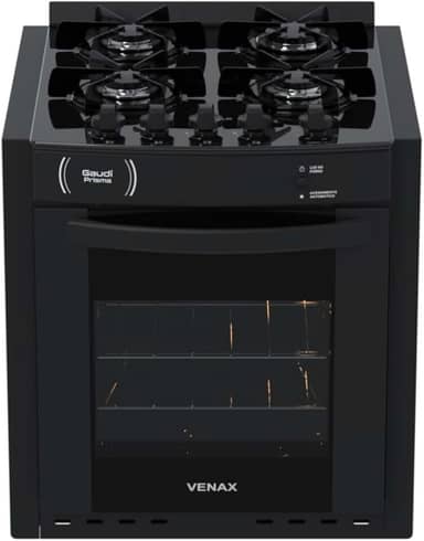 Fogao A Gas De Embutir Gaudi Prisma Vitreo Bl 4q Preto Gas Glp