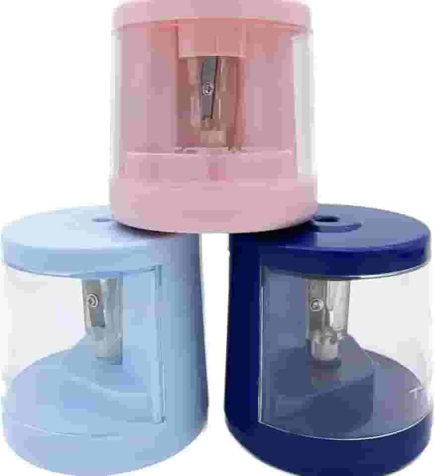 Apontador Elétrico Automático com Lâmina de Aço Inoxidável, Depósito para Resíduos, Design Moderno e Prático – Ideal para Estudantes, Escritório e Uso Diário Professor, faculdade - TYDA (ROSA2)