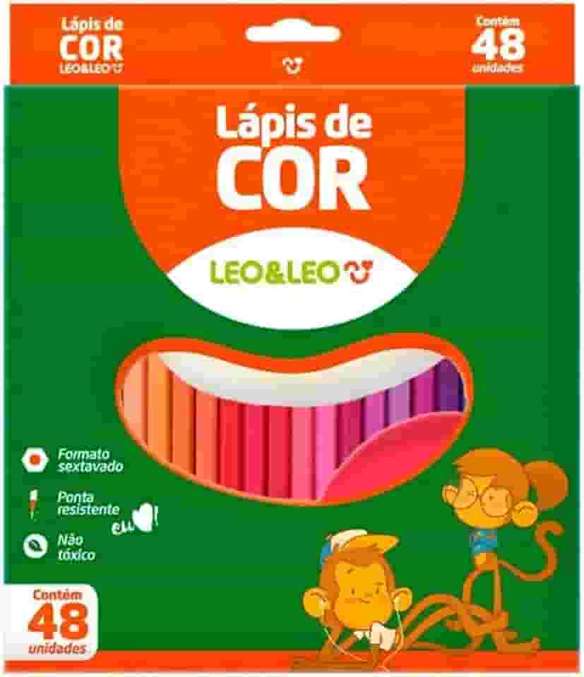 LAPIS 48 CORES RESINA SEXTAVADO UND LEOELEO