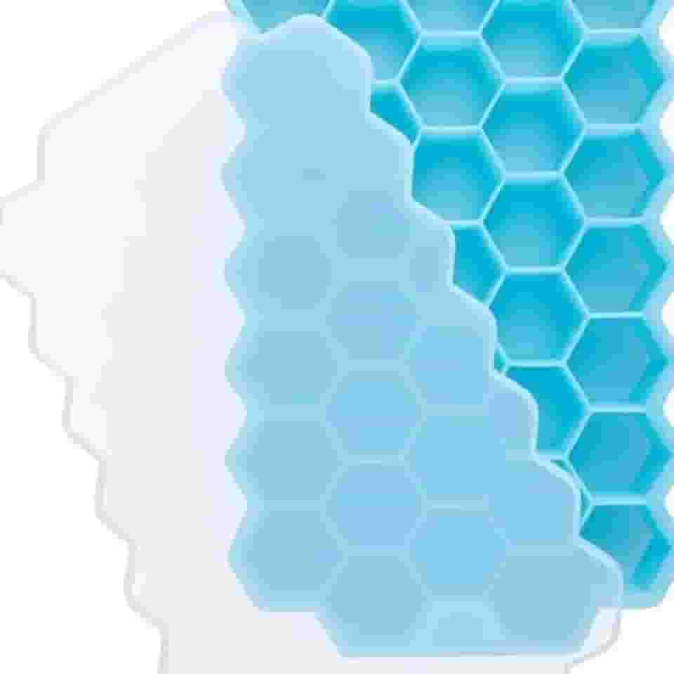 Forma Gelo Silicone Colmeia Com Tampa 37 Cavidades Flexível.