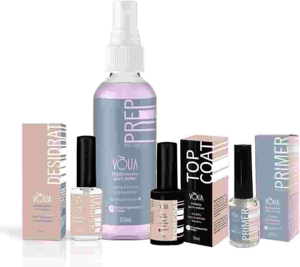 ANKUY KIT DE CUIDADOS COM UNHAS EM GEL VÒLIA: HIGIENIZAÇÃO, PREPARAÇÃO E SELANTE TOP COAT