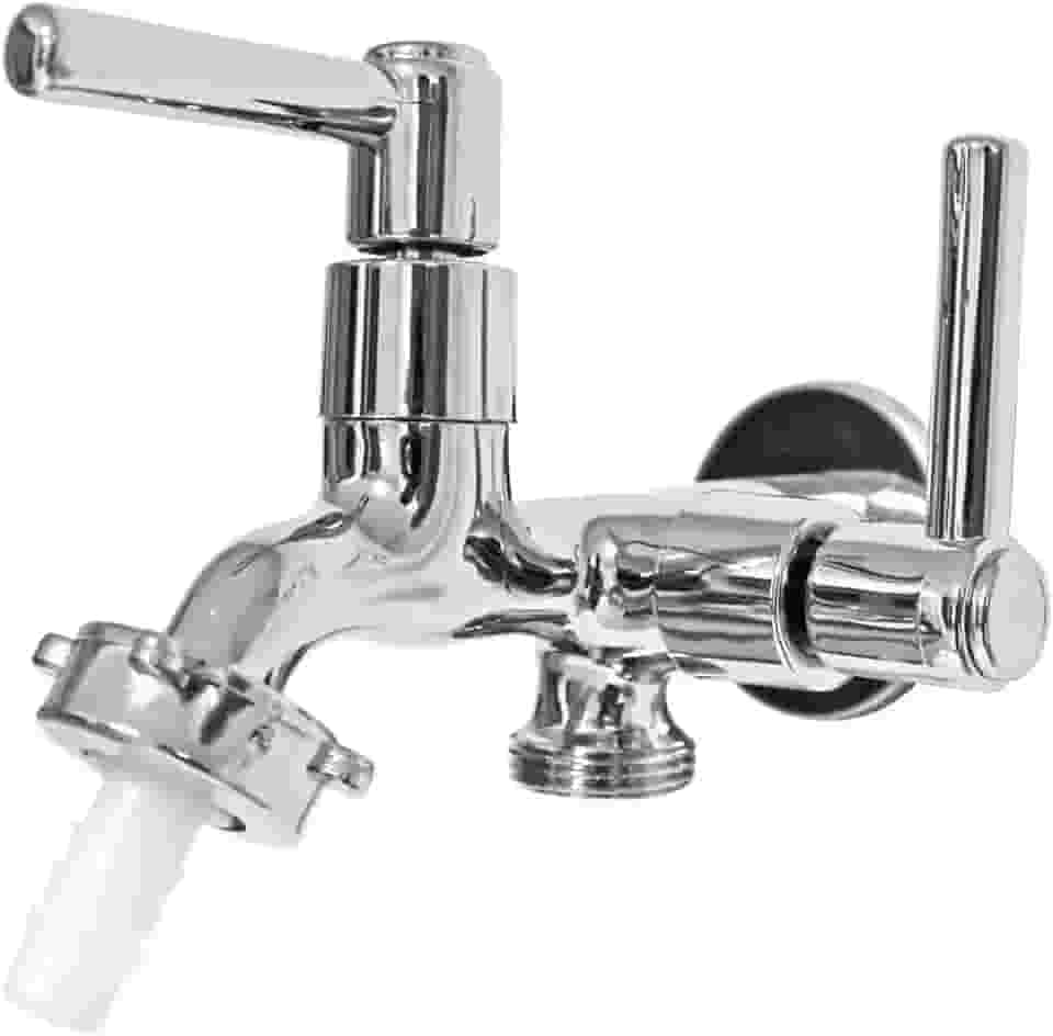 Torneira Lavanderia Tanque Máquina de Lavar 2 Saídas ABS 1/4