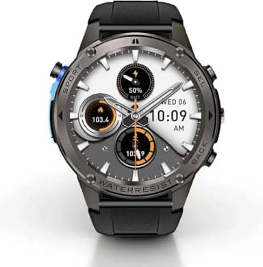 Smartwatch Brave à prova d' Água Do Mar até 50 metros, GPS Duplo, Resistência Militar IP69K, até 10 Dias de Bateria (preto)