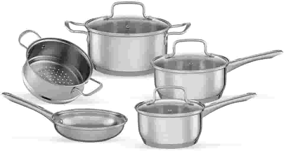 Brinox - Jogo de Panelas Aço Inoxidável Fundo Triplo 5 Peças Jasmin com Indução - Inox