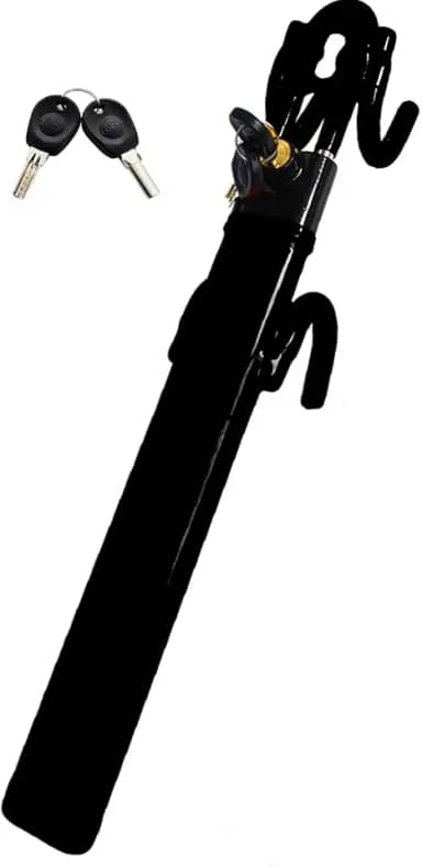 Dodomes Trava de volante, antifurto, dispositivo seguro para carro, braçadeira de comprimento ajustável, travas de gancho duplo, ajuste universal (preto)