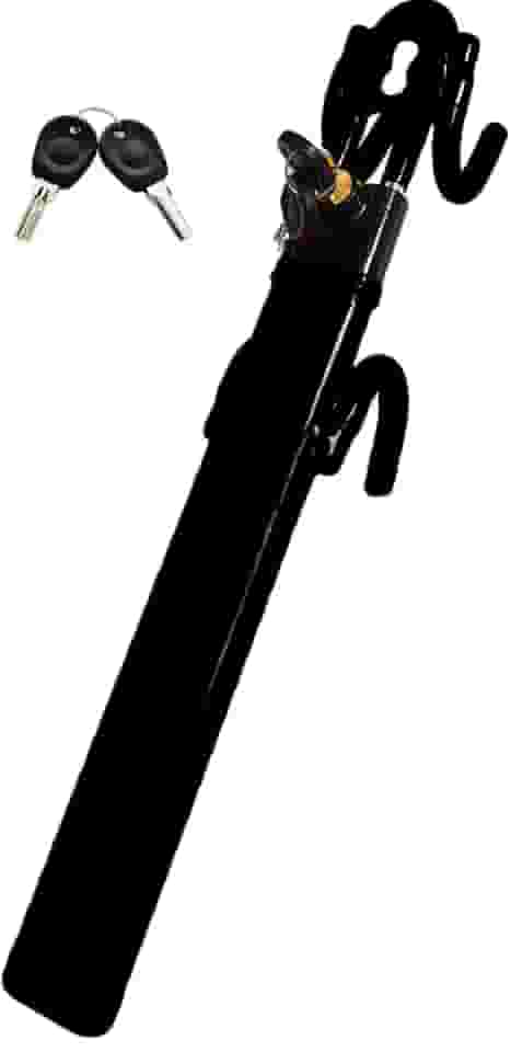 Dodomes Trava de volante, antifurto, dispositivo seguro para carro, braçadeira de comprimento ajustável, travas de gancho duplo, ajuste universal (preto)