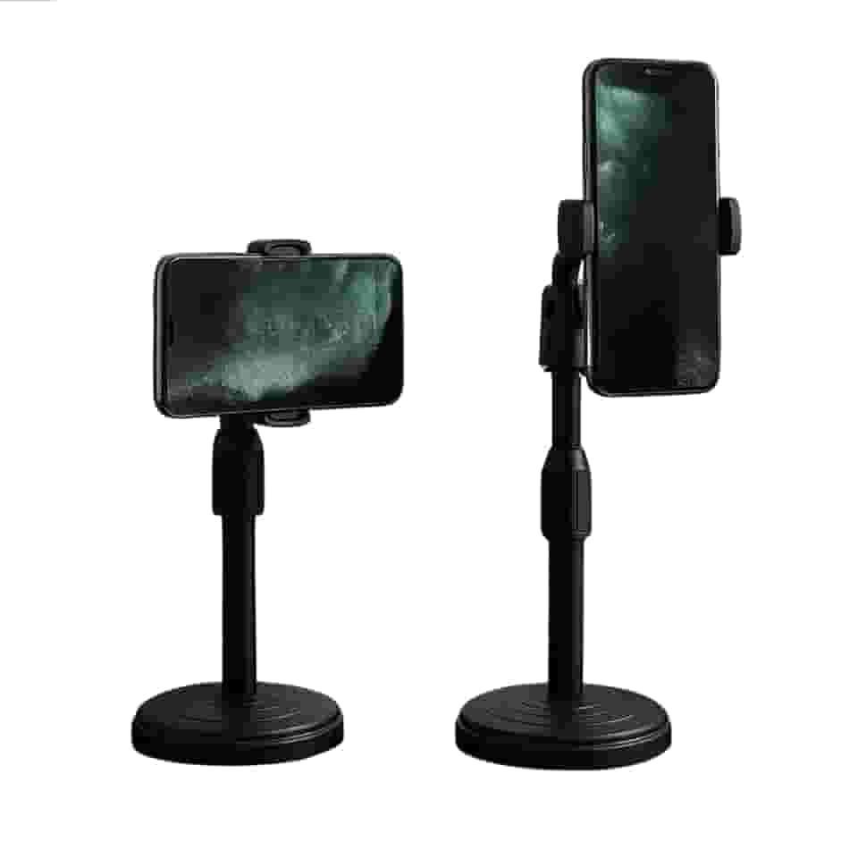 Suporte Para Celular De Mesa Estabilizador Articulado 360º Regulagem de Altura Base Pesada, Tripe Para Celular Reunião