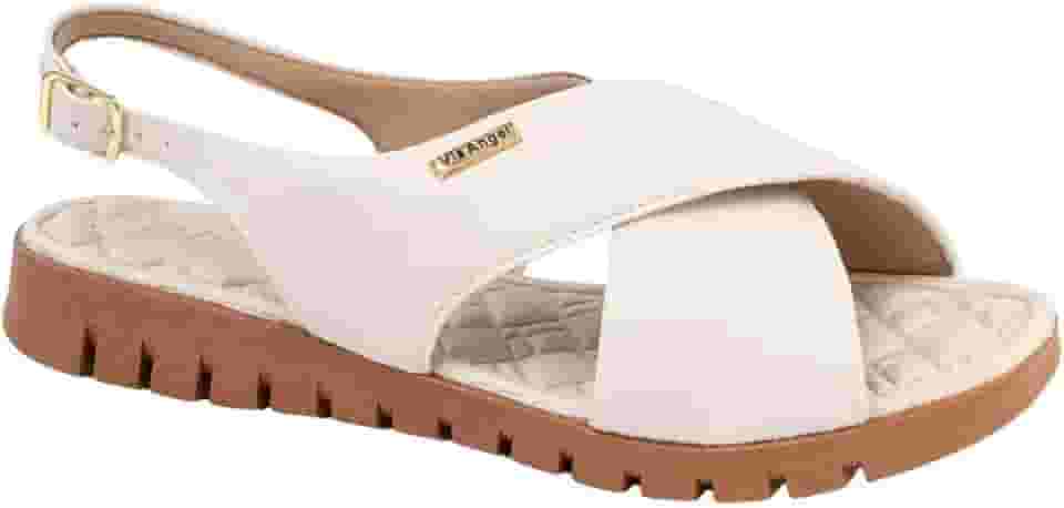 Sandália Feminina Ortopédica Flat Tratorada de X, Confortável, Versátil, Estilosa 7605