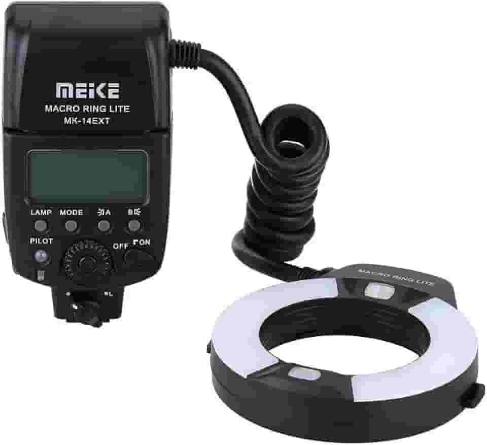 Meike iTTL TTL Luz de LED macro anel flash para câmera Nikon DSLR, flash de câmera com suporte hot shoe d3400 d5600 d5500 d5200 d5100 d7100 d750 d850 d500 d810 d7500