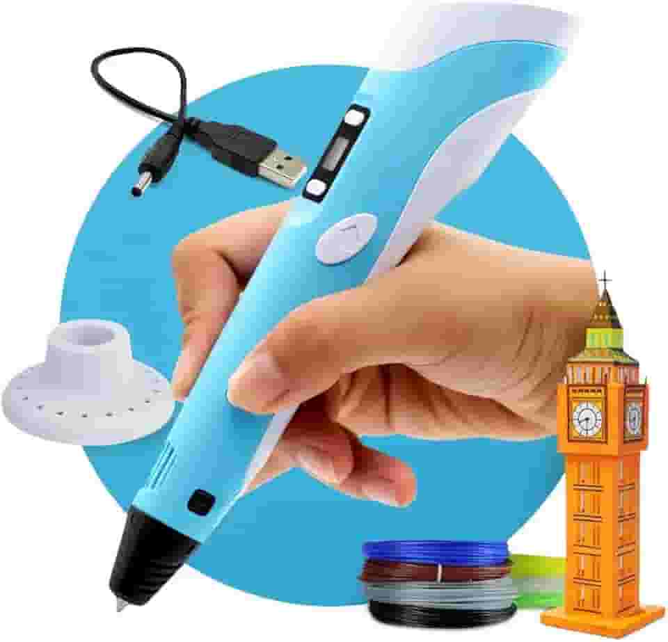 MagicDraw™ Caneta de Impressão 3D Infantil PRO com Refil | Canetinha 3D Visor LCD + Cabo USB – Criatividade, Aprendizado e Diversão