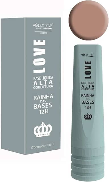 Base Líquida Max Love - Alta Cobertura Rainha Das Bases - Acabamento Matte, Longa Duração 12 Horas - Cor 616