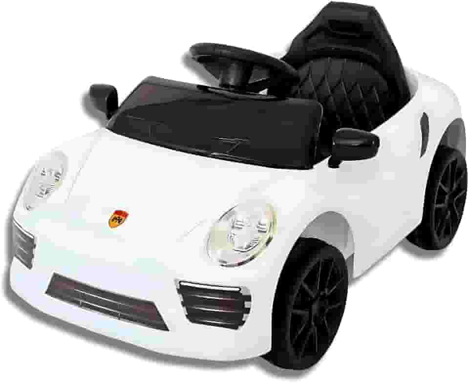 Carro Elétrico 12V de Passeio Infantil com Luz Som e Controle Remoto (Branco)