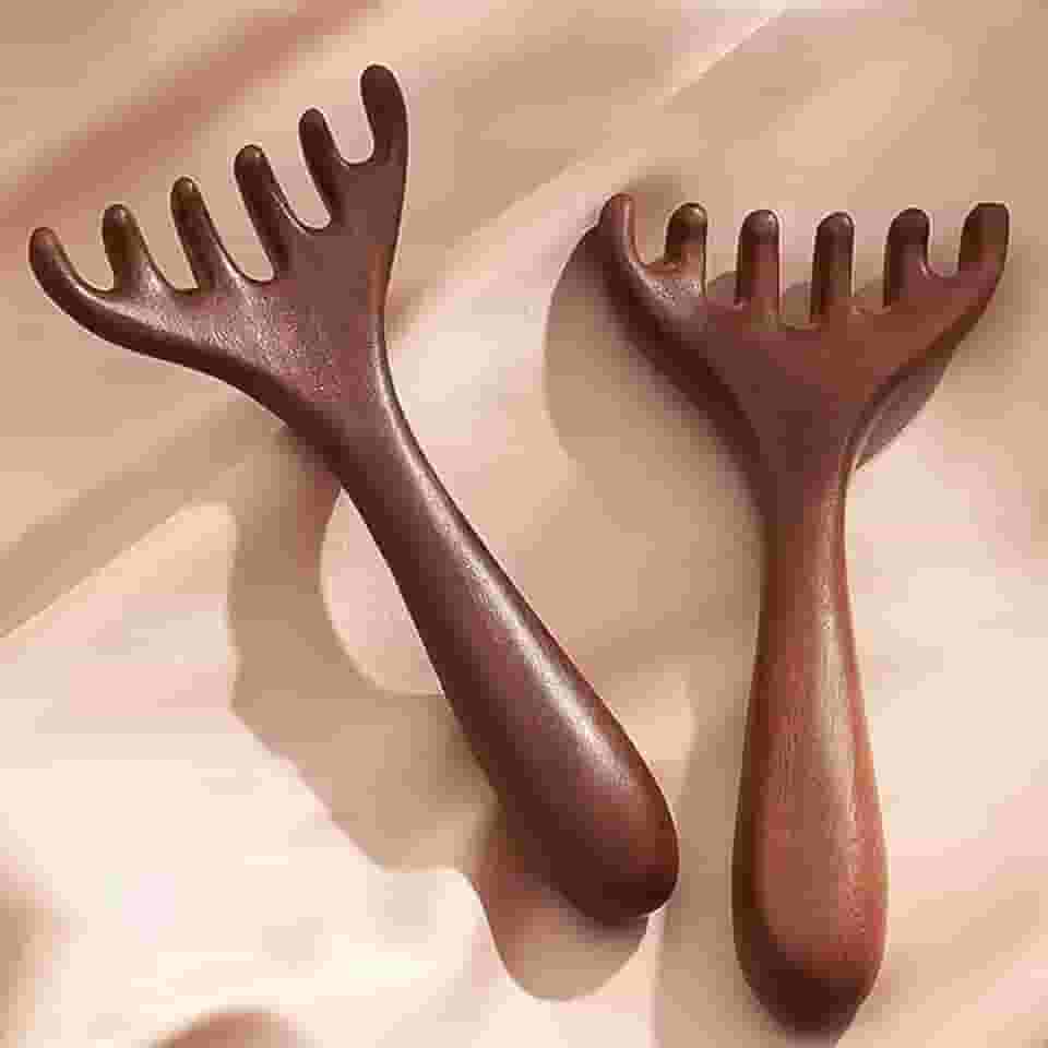 Pente de massagem Meridian, massageador de cabeça para couro cabeludo, massageador de arranhões protable, pentes de cabeça portáteis multifuncionais para costas, pernas e pés