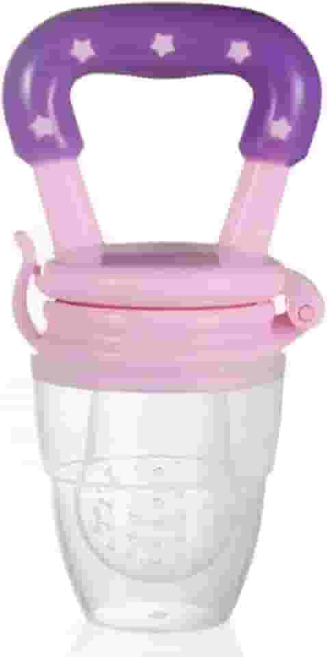 Porta Frutinha Alimentador Infantil Chupeta Frutas Bebê Silicone Mordedor Cor Pink Tamanho 6.5cm X 11cm