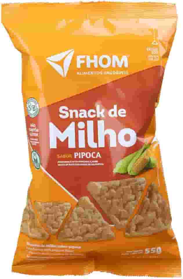 Snack de Milho Pipoca 55g Vegano Sem Glúten FHOM
