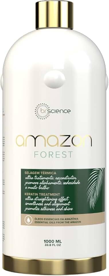 Selagem Térmica Brscience Keratin Amazon Forest 1000ml – Redução de Volume, Com Queratina e Óleos Naturais, Sem Formol