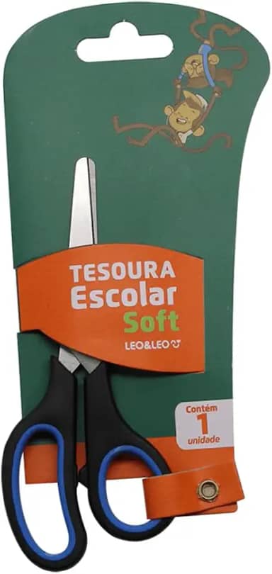 TESOURA ESCOLAR SOFT INOX 140MM CABO EMBORRAC.CX/24UND LEOELEO