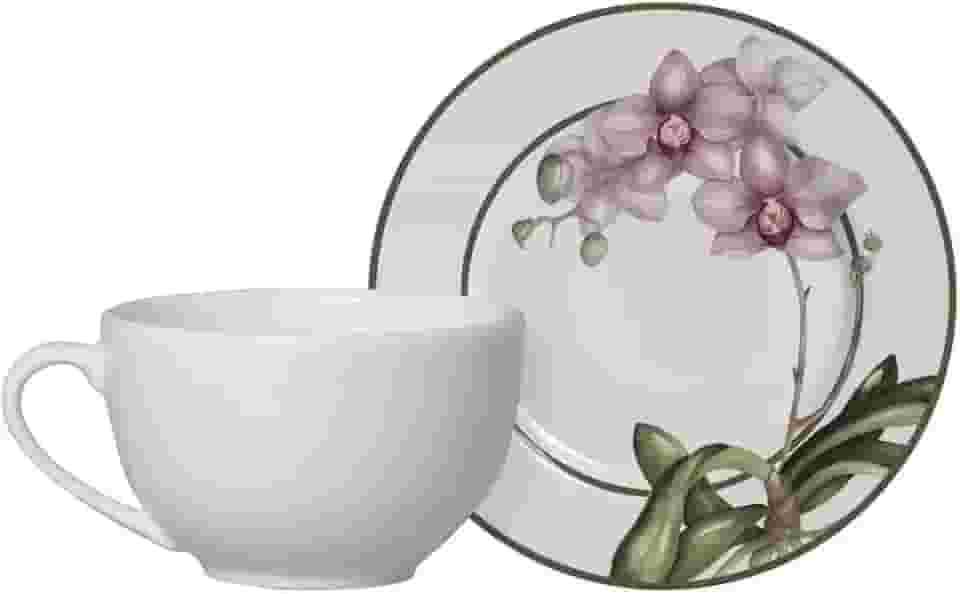 Xícara Chá com Pires Orquídeas Alleanza 250 ml 6 un
