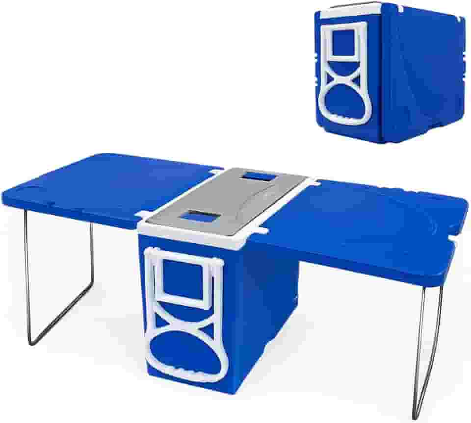 Cooler Caixa Térmica 32L 3 em 1 com Mesa, Rodinhas e Alça de Transporte – Praticidade e Conservação - KDEZ STORE