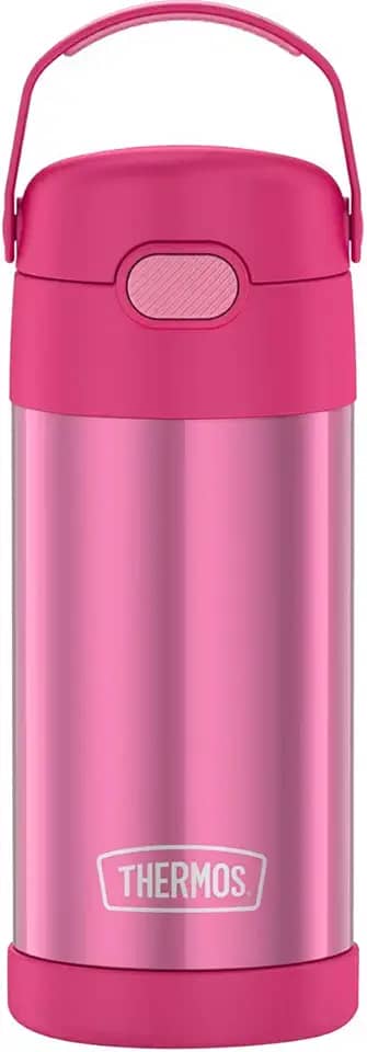 Thermos Garrafa infantil Carros Funtainer, aço inoxidável, 354 ml, rosa