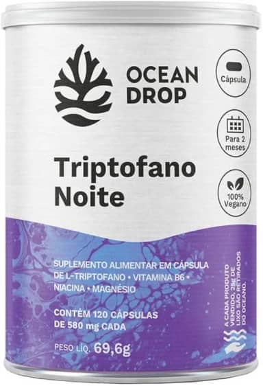 Triptofano Noite Ocean Drop com Niacina e Magnésio - 120 cápsulas de 580mg