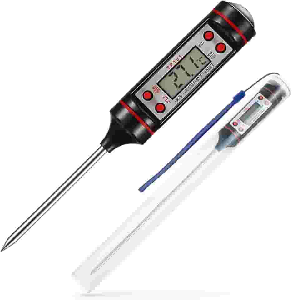 Termômetro Digital Culinário com Display de Fácil Leitura, Suporta Temperaturas de até 300°C, Medição Precisa para Alimentos, Churrasco, Líquidos, Forno e Cozinha, Alta Durabilidade - Premium