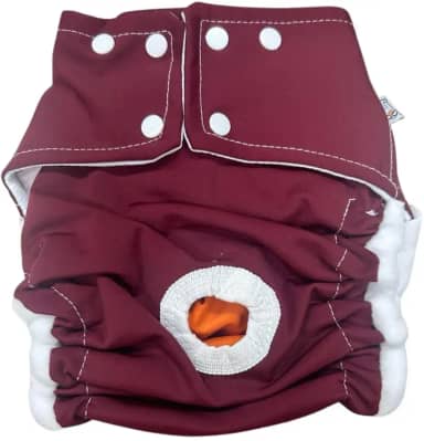 Fralda Ecológica para Pet Aurorinha Sustentável Cão ou Gato tamanho P e M (Vinho)