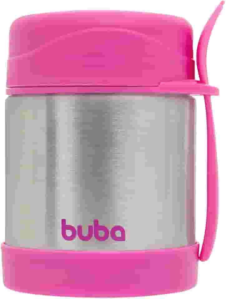 Buba Pote Térmico Com Colher Rosa