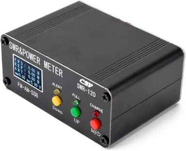 Medidor de onda permanente de energia digital 120W SWR Medidor de ondas curtas de 1,8-54 MHz FM AM SSB Modos Medidor de energia Suporte SWR/potência ajustável e função de alarme de alto SWR