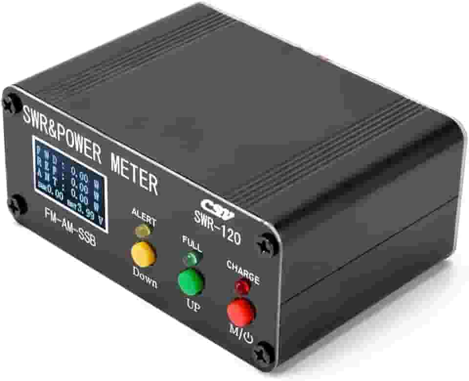 Medidor de onda permanente de energia digital 120W SWR Medidor de ondas curtas de 1,8-54 MHz FM AM SSB Modos Medidor de energia Suporte SWR/potência ajustável e função de alarme de alto SWR