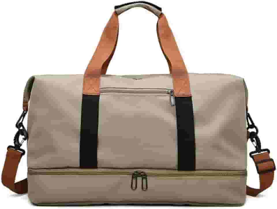 Bolsa grande com EXTENÇÃO para viagem, academia e um grande passeio.(Bege)