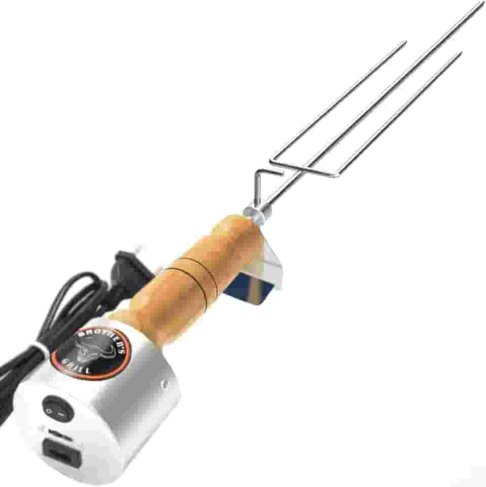 Espeto Giratório Elétrico Master Bivolt BROTHER´S GRILL (Tridente 68 cm, Cabo de Madeira)