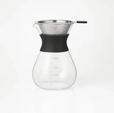 Passador de Café Cafeteira em Vidro Com Filtro Inox 600ml