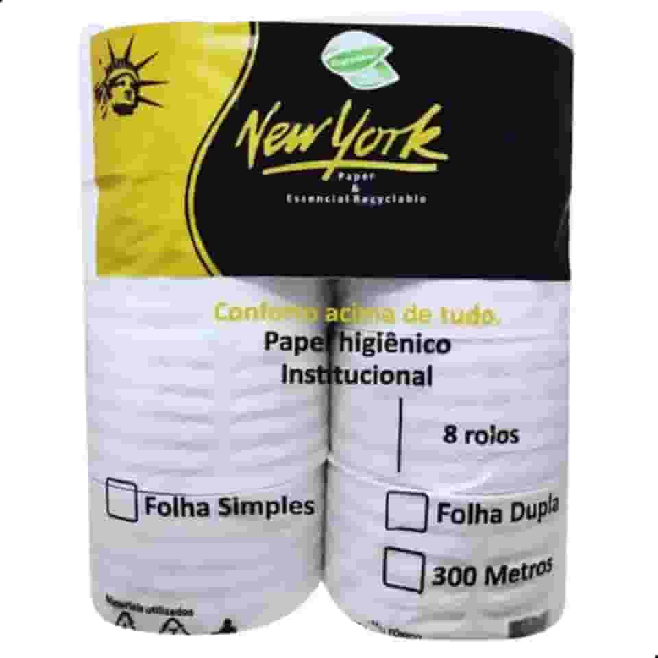 Papel Higiênico 8 Rolos 100% Celulose Virgem Rolão para Banheiro Folha Simples