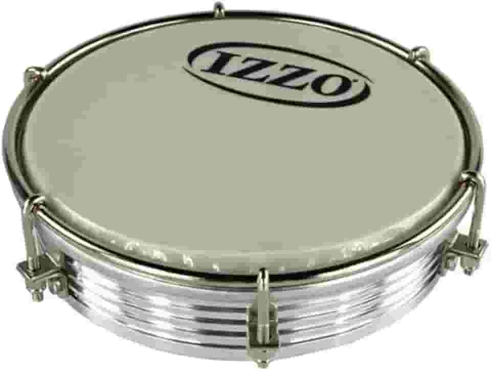 TAMBORIM 06 POL ALUMINIO ANODIZADO PRATA C/PELE LEITOSA IZZO