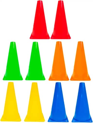 10x Mini Cone Sinalização Esportivo 23cm Agilidade Treino colorido