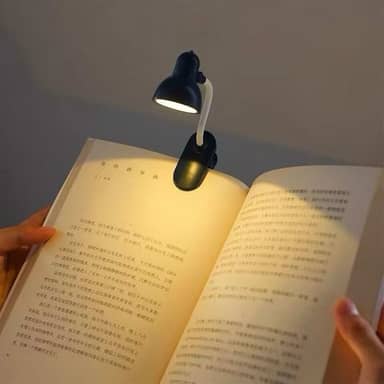 Mini Lâmpada De Mesa LED Alimentada Por Bateria Livro De Leitura com Clipe De suporte Luz Ajustável Portátil. (preta)