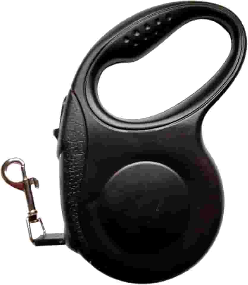 Guia de Passeio para Cachorro Retrátil 5 Metros Resistente - até 15kg com Botão de Trava PREMIUM DUPIN (preto)