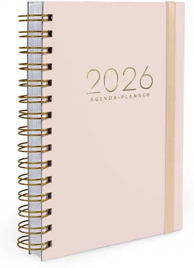 Agenda Planner Diária 2026 Minimalista Amarelo Manteiga