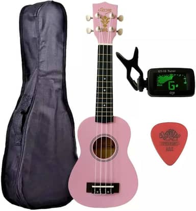 Ukulele Rosa Seven Soprano Suk-07 PI C/Capa e Afinador