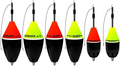 JR Pesca Kit 6 Boias Cevadeiras Robusta Kuro Brabinha Cores Variadas Alta Performance para Pesca
