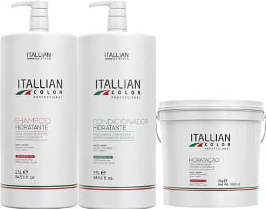 Kit Itallian Color Profissional - Shampoo 2.5L + Condicionador 2.5L + Máscara Hidratação 2kg - Proteção e Economia Salon