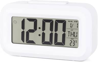 Relógio Despertador Digital Alto De Mesa Cabeceira Temperatura Calendário Com Sensor de Luminosidade