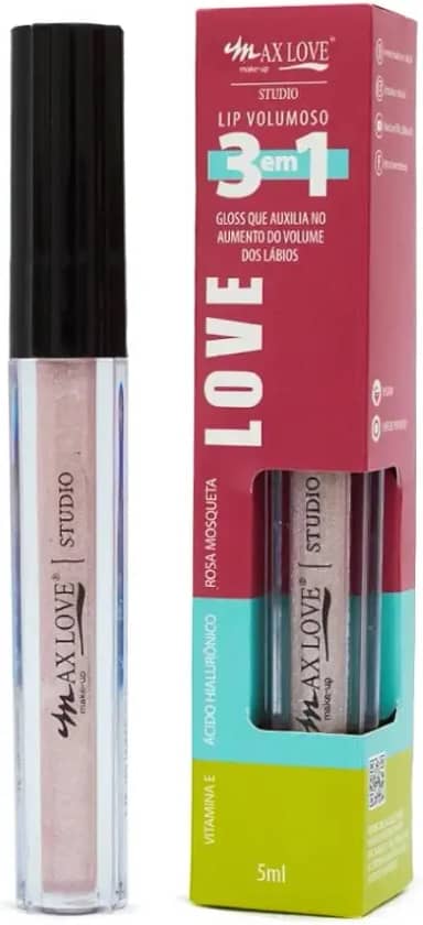 Max Love Gloss Labial Lip Volumoso 3 em 1 Cor 313 - Brilho Intenso, Hidratação e Volume Extra