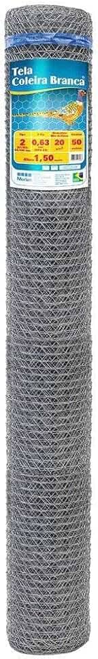 Tela metálica para galinheiro fio 18 BWG x 1,5 m rolo com 50 metros - Morlan
