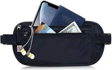 Pochete Doleira Antifurto para Viagem Unissex Resistente à Água com Zíper – Porta Dinheiro, Cartões e Documentos, Pochete Leve e Ajustável para Viagens e Trilhas - Nalux