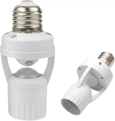 Fotocélula Soquete Sensor de Movimento para Lâmpada Soquete E27 Controle Automático de Iluminação Economia de Energia Ideal para Áreas Externas Garagem Corredores (1PCS)