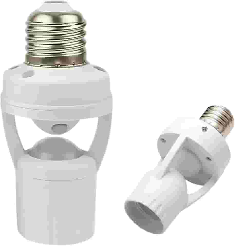 Fotocélula Soquete Sensor de Movimento para Lâmpada Soquete E27 Controle Automático de Iluminação Economia de Energia Ideal para Áreas Externas Garagem Corredores (1PCS)