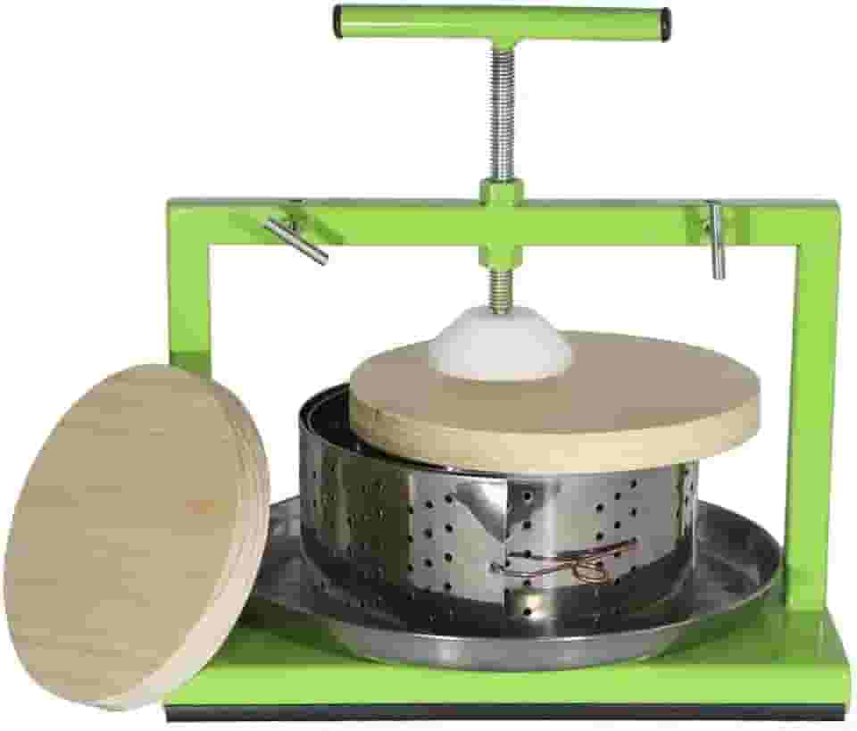 Kit Prensa Queijo + Forma Inox regulavel + 2 madeira