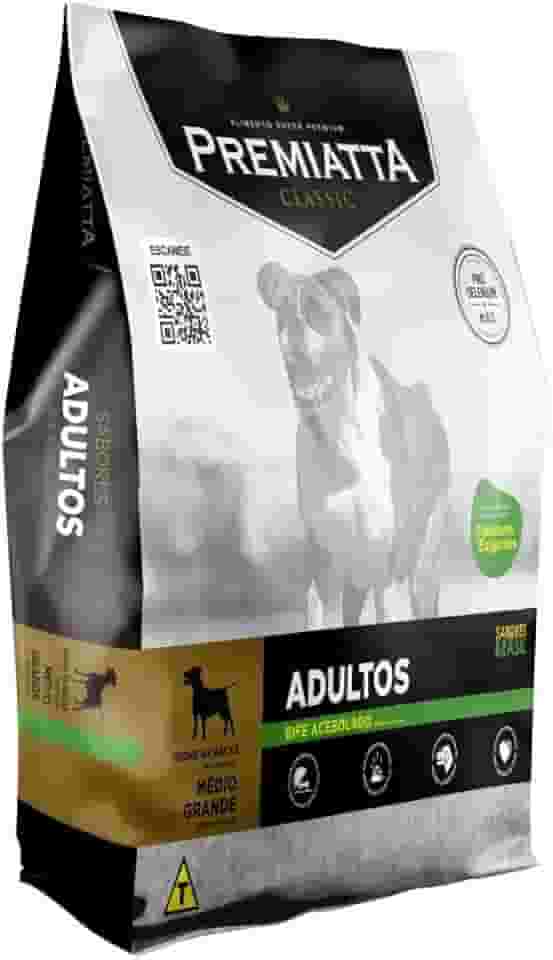 Premiatta Ração Classic Cães Adultos Raças Médias E Grandes Sabores Bife Acebolado 15Kg